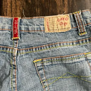 Red Ox Y2K Floral Embroidered Light Blue Flare Jeans 28 youth 9/10 Boho Indie thumbnail 3