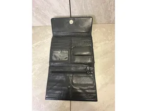 Vintage Brighton black croc-embossed leather snap button organizer/wallet/clutch thumbnail 5