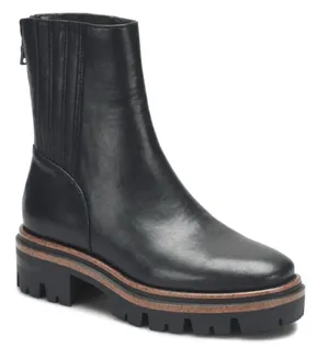 Kork-Ease Black Leather Lug Sole Ankle Boots thumbnail 1
