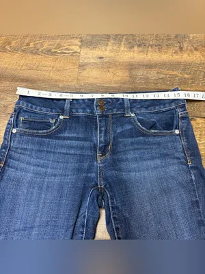2013 American Eagle Low Rise Artist Crop Jeans Womens 8 Blue Denim Y2K Indie thumbnail 5