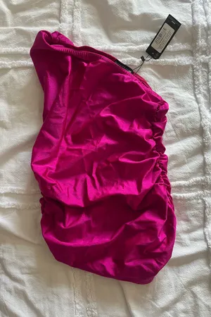 Prettylittlething Pink One Shoulder Top thumbnail 2