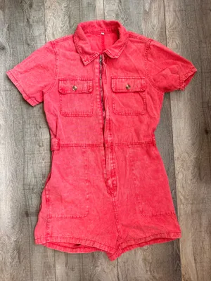 Denim Jean Jumpsuit Pink thumbnail 4