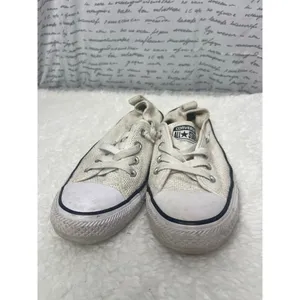 Converse All‎ Star White Woven Slip On Sneakers size 8 bin 1 thumbnail 4