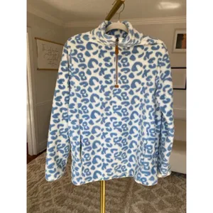 Heathmoor Leopard Print Pullover Coastal Fluffy Cozy Fuzzy Fleece Y2K Boho Cute‎ thumbnail 2
