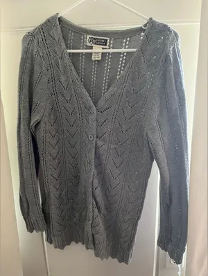 Route 66 Gray Cardigan Sweater Size M thumbnail 1
