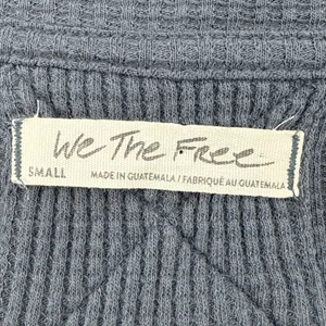 Free People We The Free Small Gray Arlo Thermal‎ Waffle Knit Oversized OB1169470 thumbnail 7
