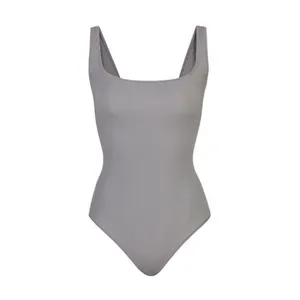 SKIMS Cotton Rib Thong Bodysuit in Pacific, NWT XXS thumbnail 5