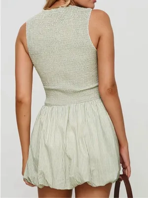 NWT Princess Polly Narnia Bubble Hem Mini Dress Sage Size 4 thumbnail 2
