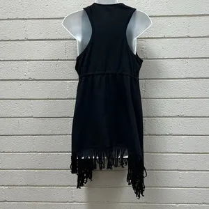 Wet Seal Y2K Festival Black Fringe Vest size M thumbnail 2