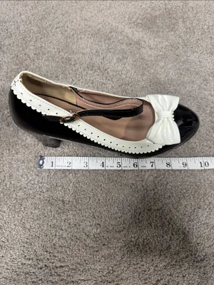 Women’s Black Chunky Heel Mary Jane Pumps Cute Bow Round Toe Size 9.5 NEW thumbnail 10