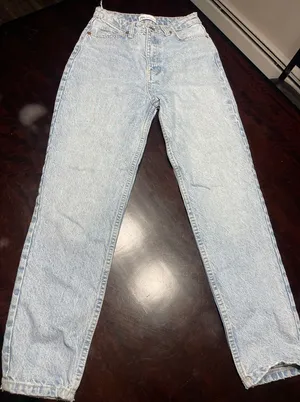 Vintage Light Wash High-Waisted Mom‎ Jeans Retro 90s Style Denim Pants T-10 thumbnail 1