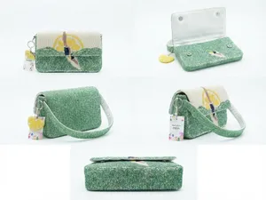 NWT Handcrafted Beaded Lemon Slice Shoulder Bag thumbnail 3
