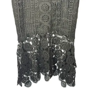 Lena Crochet High Low Dress Women Large Black Lace Ruffled Hem Whimsigoth Party thumbnail 6