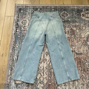 Free People We the Free Let Sunshine In Wide leg Cropped Jeans Sz 26 Light Wash thumbnail 10