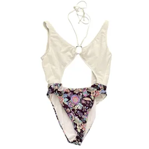 REEF Womens Bikini Gardenia Plunge One Piece Strappy Swimsuit Bikini Sz Medium thumbnail 2