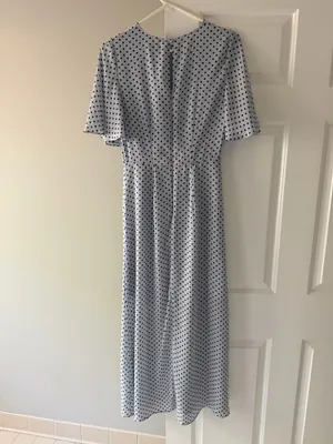 Who What Wear Light Blue Polka Dot Maxi Dress thumbnail 2