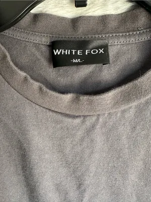 White Fox Boutique Gray Tee with Pink Logo thumbnail 2