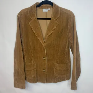 Vintage Corduroy Tan Camel Blazer Vintage Y2K Sz Large thumbnail 5