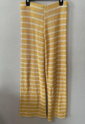 ZARA Yellow Striped Crocheted Pants thumbnail 3