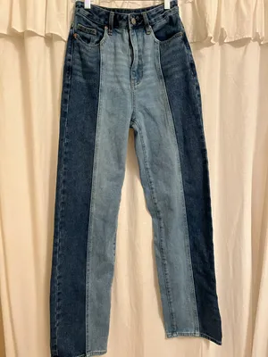 Eco Two-Tone 90’s Boyfriend Jeans thumbnail 2