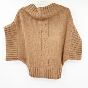 Black Horn Womens Baby Alpaca Blend Knit Poncho Sweater Cable Knit‎ Oversized S thumbnail 4