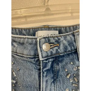 LOFT The Wide Leg Bedazzled Jeans High Rise Statement Denim‎ Size 29 thumbnail 6