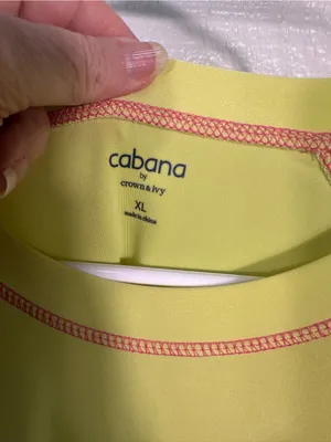Cabana By Crown & Ivy Green Rashguard Size XL EUC thumbnail 4
