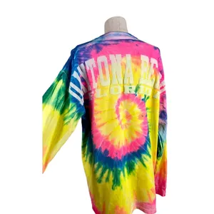 Vintage Tie Dye Daytona Beach Florida T-Shirt Large Long Sleeve Cotton 90s Retro thumbnail 2