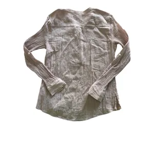 Carve Designs Dylan Gauze Popover Henley Organic Cotton Small Pink thumbnail 5