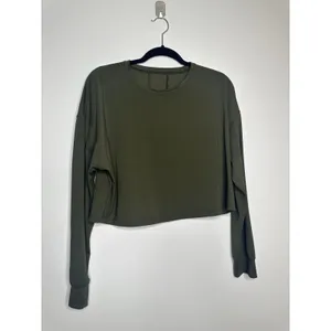 Lululemon Muscle Love Long Sleeve Crop Top Women’s Green Size 10 thumbnail 3