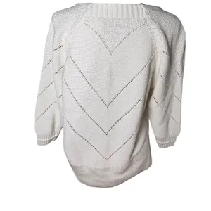 Brochu Walker Decker V-Neck Cotton-Blend Sweater White M thumbnail 4