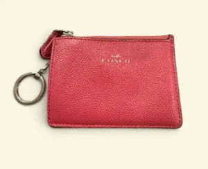 Pre-owned Coach Pink Saffiano Leather Zip Wristlet thumbnail 2