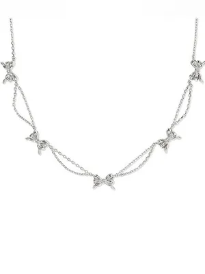 Kendra Scott Bow Strand Collar Necklace Silver Color thumbnail 5