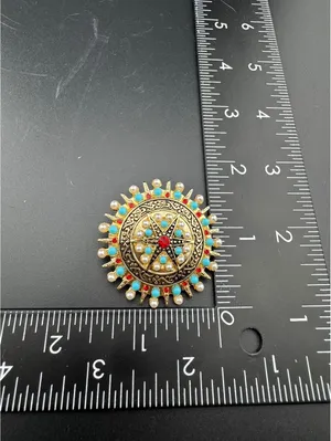 Bohemian Style Cameo Brooch Blue thumbnail 4