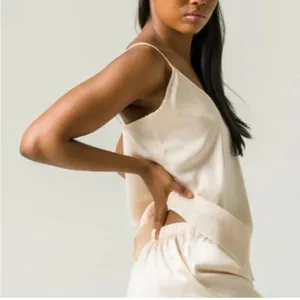 Ettitude Sateen Cami In Oat‎ Organic Bamboo Lyocell Layering Lounge Size M NEW thumbnail 2