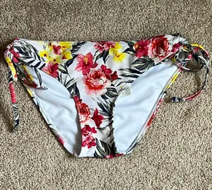 Abercrombie & Fitch Floral Side Tie Bikini Bottom. Size Small thumbnail 1