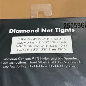 SPIRIT diamond net tights size small/medium sizes 4-8 new in package never used thumbnail 3