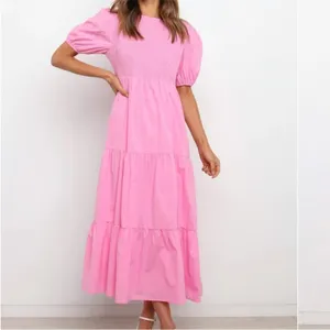 Petal & Pup Tiered Linen Maxi Dress Pink size 4 thumbnail 8