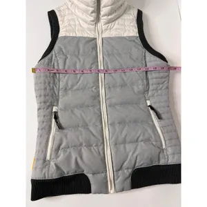 Lole Puffer Vest Small Gray Black Duck Down Hooded Quilted Full Zip Outdoor thumbnail 6