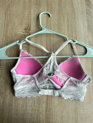 PINK Victoria's Secret Ivory Lace Bralette with Racerback thumbnail 2