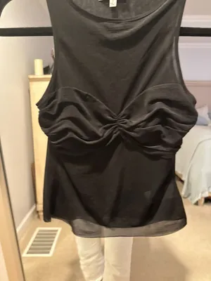 Reformation Tille Sheer Ruched Bodice Knit Top thumbnail 3