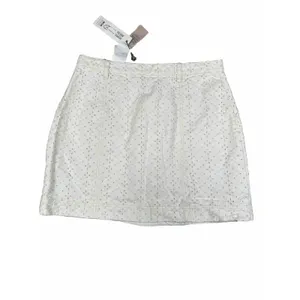 Anthropologie‎ MinkPink Saskia Eyelet Cotton Mini Skirt Size XL Cream thumbnail 9