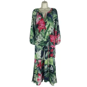 Tommy Bahama Celebration Tropical Floral Maxi Dress Green Size XXS thumbnail 4