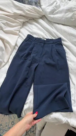 Abercrombie navy Trousers Wide-Leg thumbnail 3