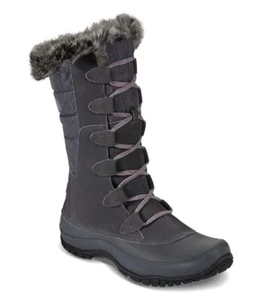 EUC The North Face Nuptse Purna Dusty Purple Faux Fur Winter Boots size 7.5 thumbnail 1