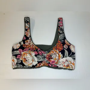 Maaji Pine Green‎ Passion 2 Way Wear Classic Floral Bralette Bikini Top Size M thumbnail 4