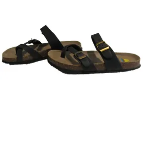 Maui Island Hallie Sandals Black Women’s 10M Cork Footbed Double Buckle thumbnail 5