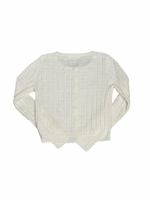 All in Favor Ivory Cable Knit Button-Front Cardigan Size Small thumbnail 2