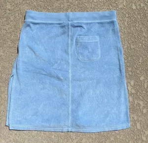 Vintage Y2K Abercrombie & Fitch Terry Cloth Skirt Blue XS Pockets Bella Twilight thumbnail 3