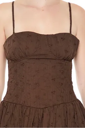 Forever 21 Brown Eyelet Bustier Corset Mini Dress thumbnail 3